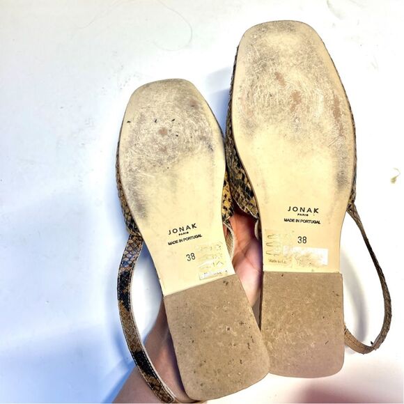 Jonak Paris Snakeskin Leather Slingback Ballet Flats 7.5 - Picture 9 of 16
